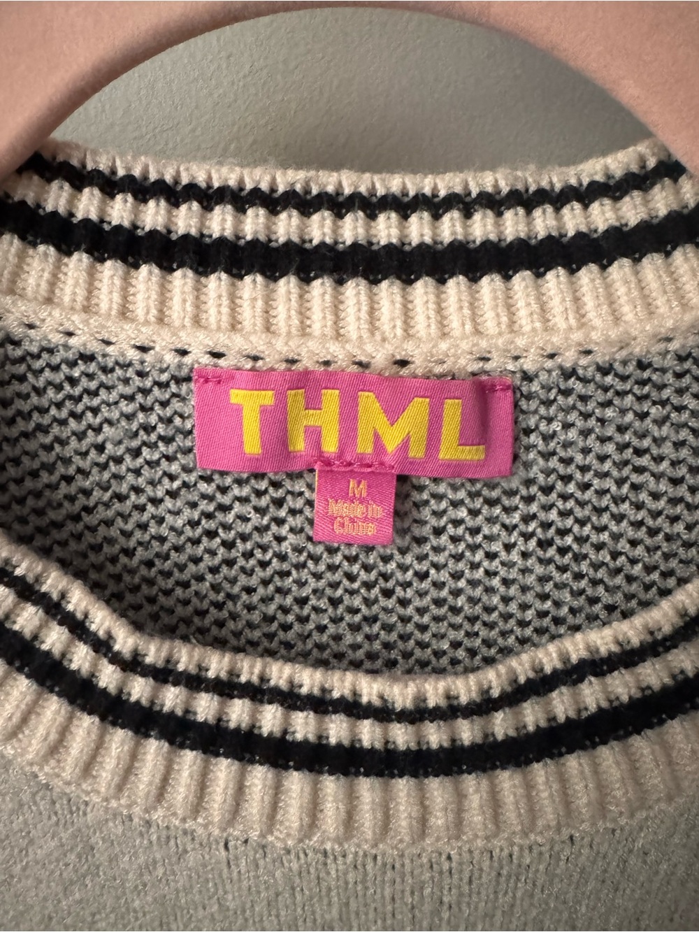 THML Anthropologie Ivory and Black Floral Sweater - Picture 3 of 3